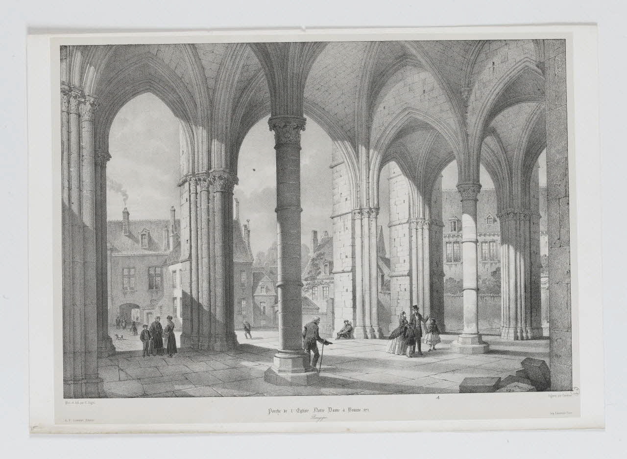 estampe Porte de l'Eglise Notre Dame à Beaune 1962.17.8 Photo RMN-Grand Palais (Mucem)