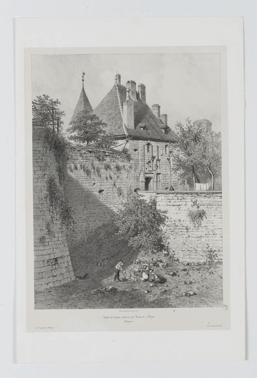 Eugène Cicéri ; Lemaitre estampe Restes du château construit par Louis XI, à Dijon. Paris 1890 1962.17.9 Photo RMN-Grand Palais (Mucem)
