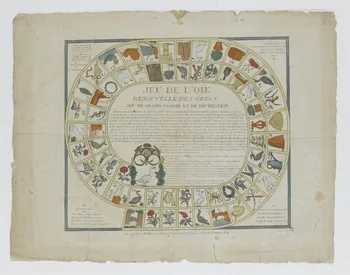 imagerie ancienne JEU DE L'OIE  RENOUVELLÉ DES GRECS  JEU DE GRAND PLAISIR ET DE RECREATION. 1962.70.3 Photo RMN-Grand Palais (Mucem)