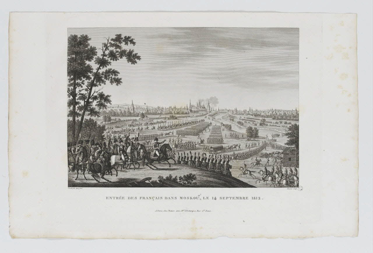 François- Louis Couché ; Bovinet Edme ; Ba estampe ENTREE DES FRANÇAIS DANS MOSKOU, LE 14 SEPTEMBRE 1812. Ile-de-France, Paris 1812-1837 1963.157.18 Photo RMN-Grand Palais (Mucem)