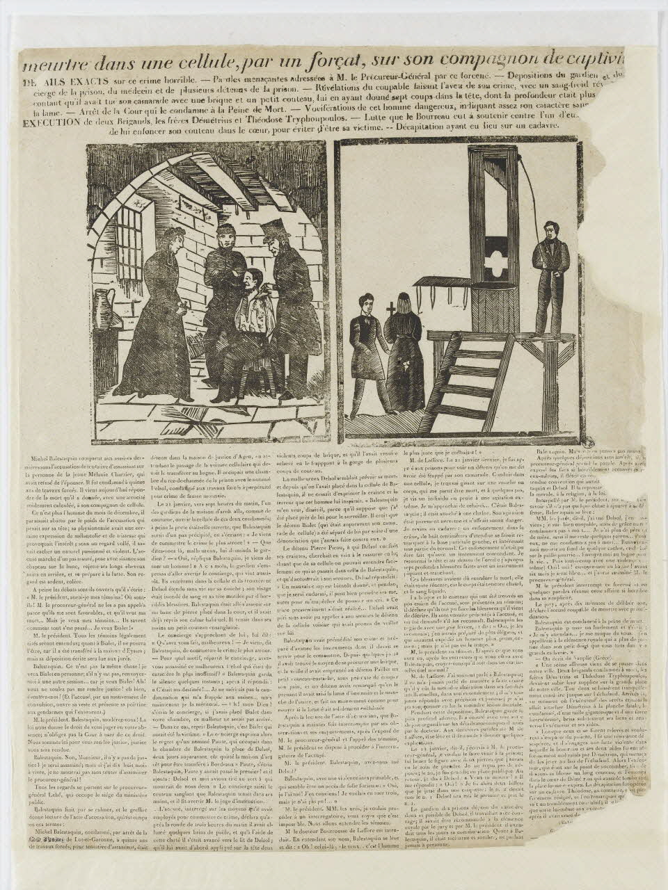 canard meurtre dans une cellule, par un forçat, sur son compagnon de captivi[té] 1964.128.22 Photo RMN-Grand Palais (Mucem)