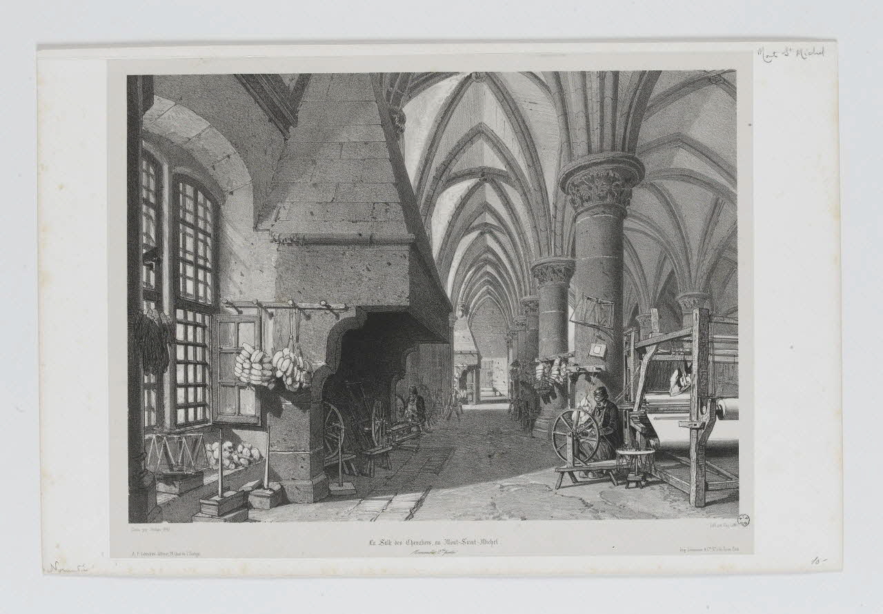Séchan Charles ; Eugène Cicéri ; Lemaitre A. F. (éditeur estampe La Salle des Chevaliers, au Mont-Saint-Michel. Paris 1842 1964.39.21 Photo RMN-Grand Palais (Mucem)