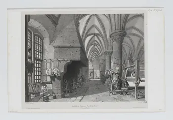 Séchan Charles ; Eugène Cicéri ; Lemaitre A. F. (éditeur estampe La Salle des Chevaliers, au Mont-Saint-Michel. Paris 1842 1964.39.21 Photo RMN-Grand Palais (Mucem)