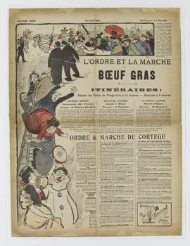 Sattlob F. ; Charles Schlaeber affiche L'ORDRE ET LA MARCHE  DU  BOEUF GRAS Paris 1897 1964.64.35 Photo RMN-Grand Palais (Mucem)
