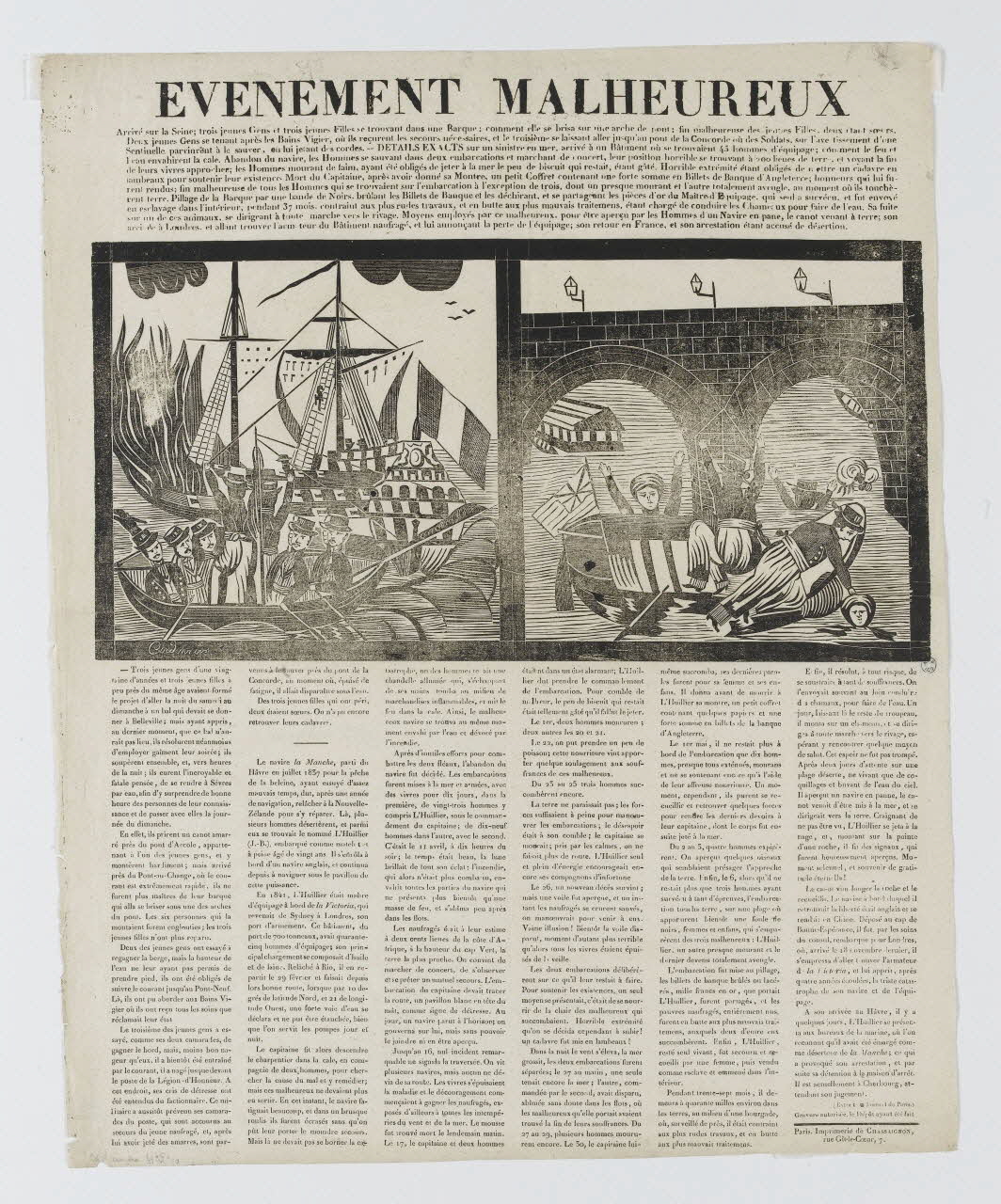 Antoine Chassaignon canard EVENEMENT MALHEUREUX Paris 1845 1965.10.12 Photo RMN-Grand Palais (Mucem)
