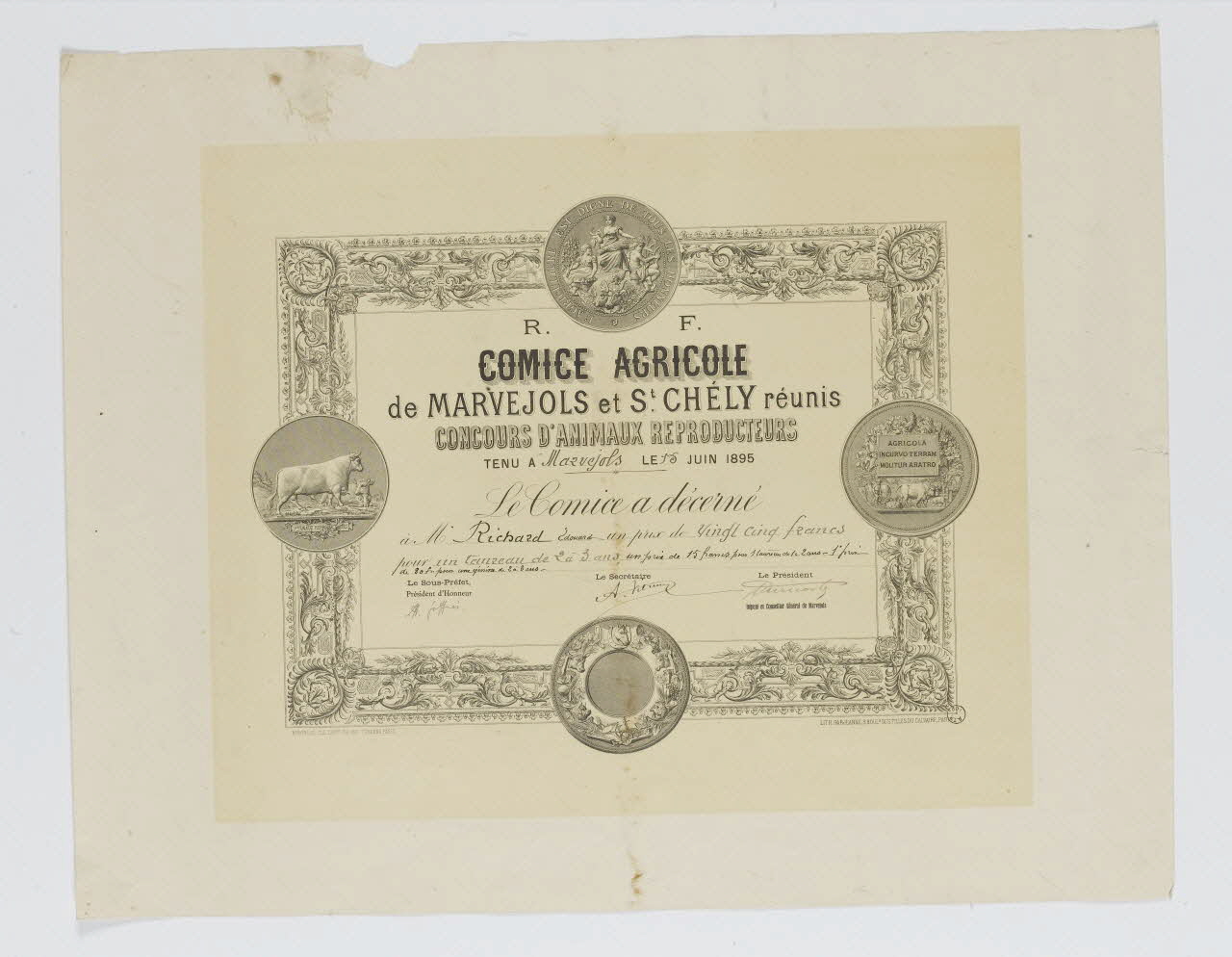 Robineau (éditeur), Garjeanne estampe CONCOURS D'ANIMAUX REPRODUCTEURS Paris 1895 1966.66.223 Photo RMN-Grand Palais (Mucem)