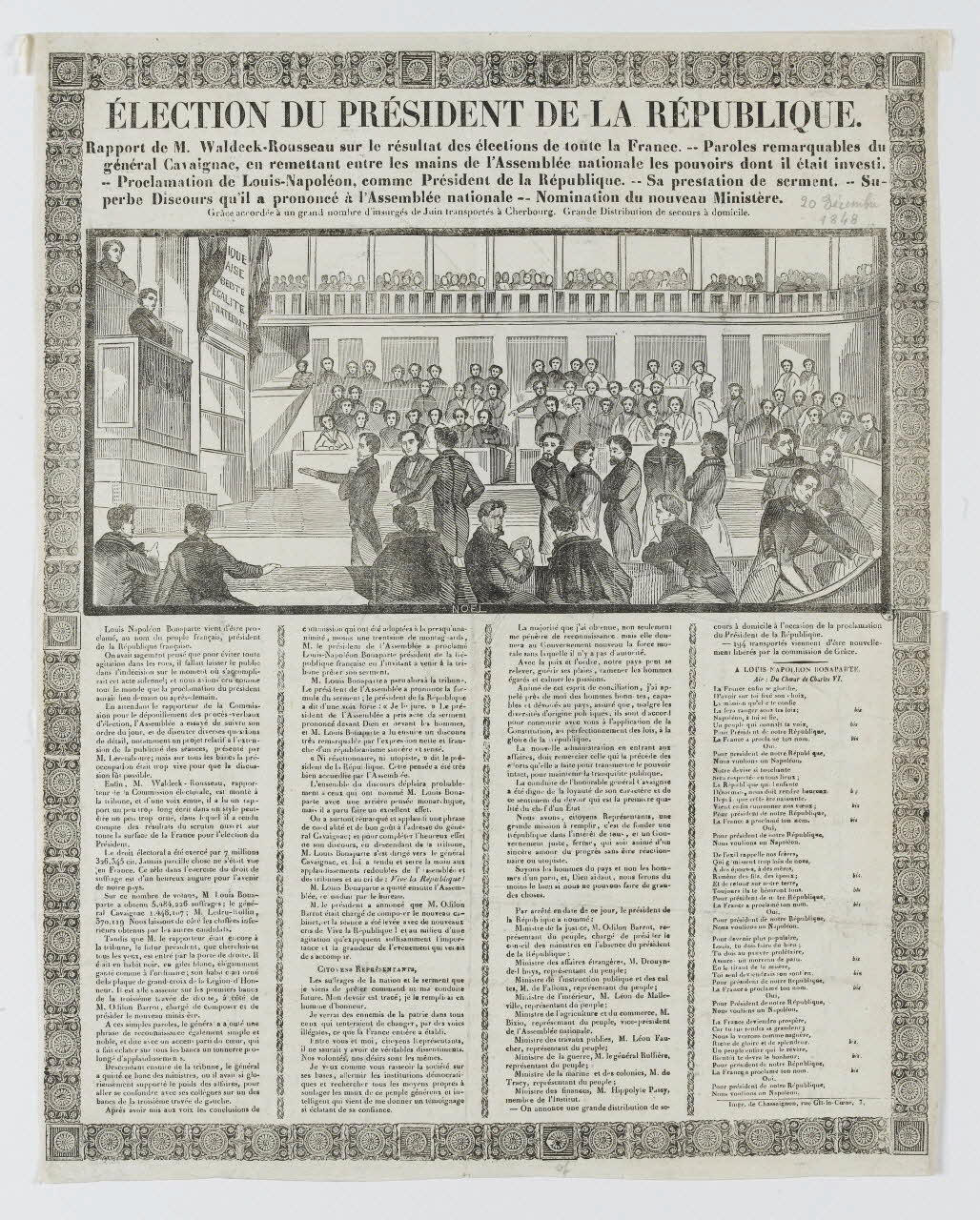 Antoine Chassaignon canard ELECTION DU PRESIDENT DE LA REPUBLIQUE. Paris 1848 1968.37.10 Photo RMN-Grand Palais (Mucem)