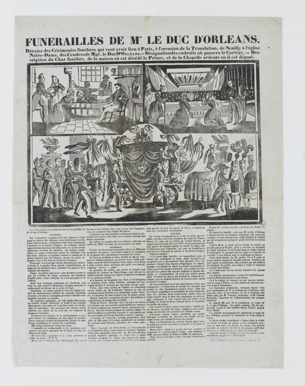 P. Baudouin canard : à compartiments (3) FUNERAILLES DE Mgr LE DUC D'ORLEANS. Paris 1842 1968.37.7 Photo RMN-Grand Palais (Mucem)
