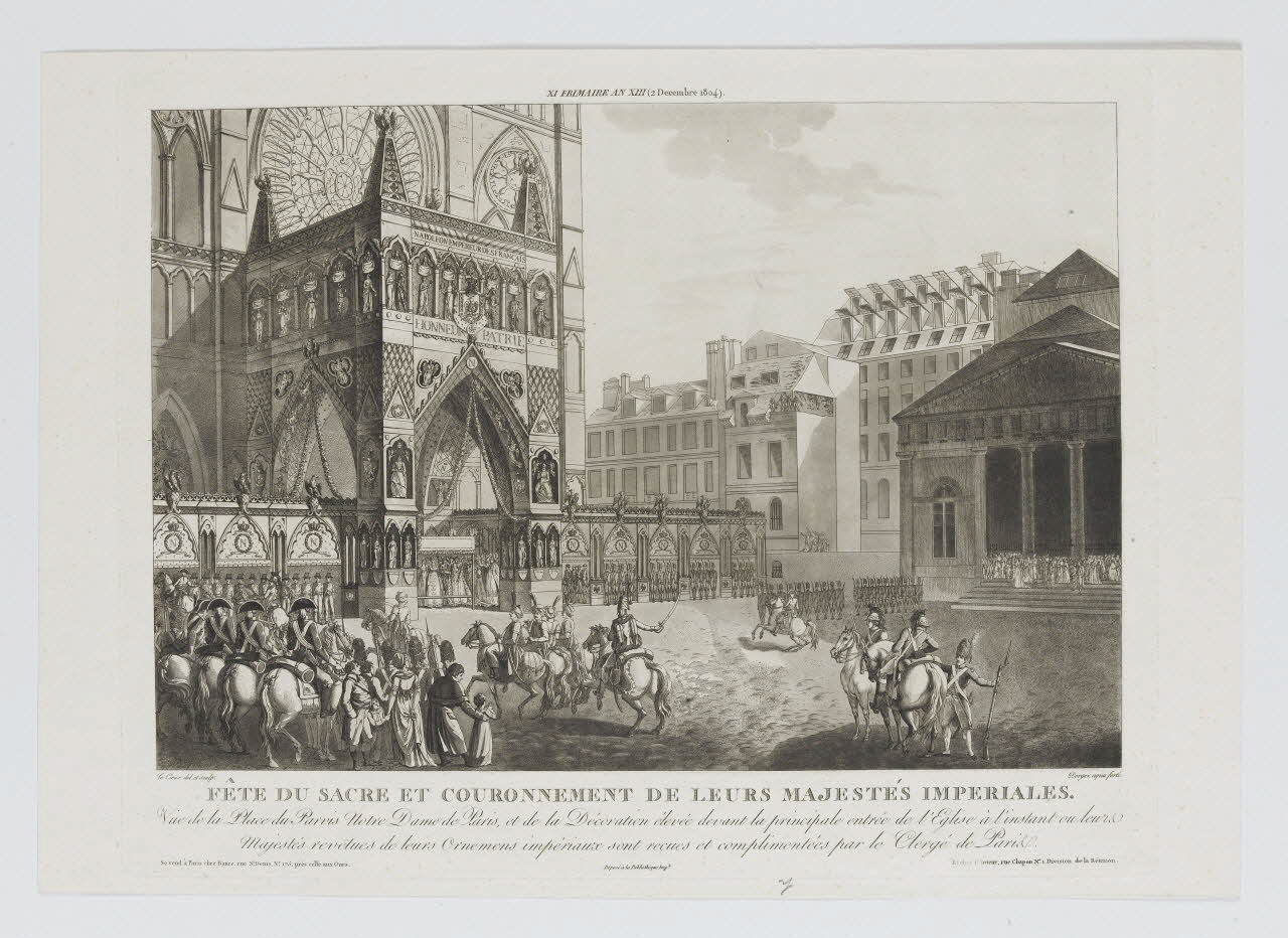 Le Coeur ; Bance estampe FÊTE DU SACRE ET COURONNEMENT DE LEURS MAJESTÉS IMPERIALES. Paris 1804 1969.23.14 Photo RMN-Grand Palais (Mucem)