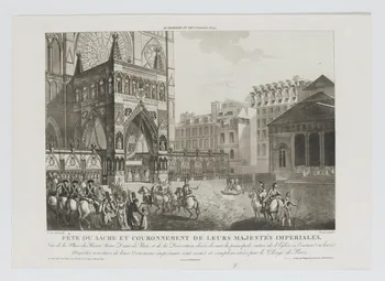 Le Coeur ; Bance estampe FÊTE DU SACRE ET COURONNEMENT DE LEURS MAJESTÉS IMPERIALES. Paris 1804 1969.23.14 Photo RMN-Grand Palais (Mucem)