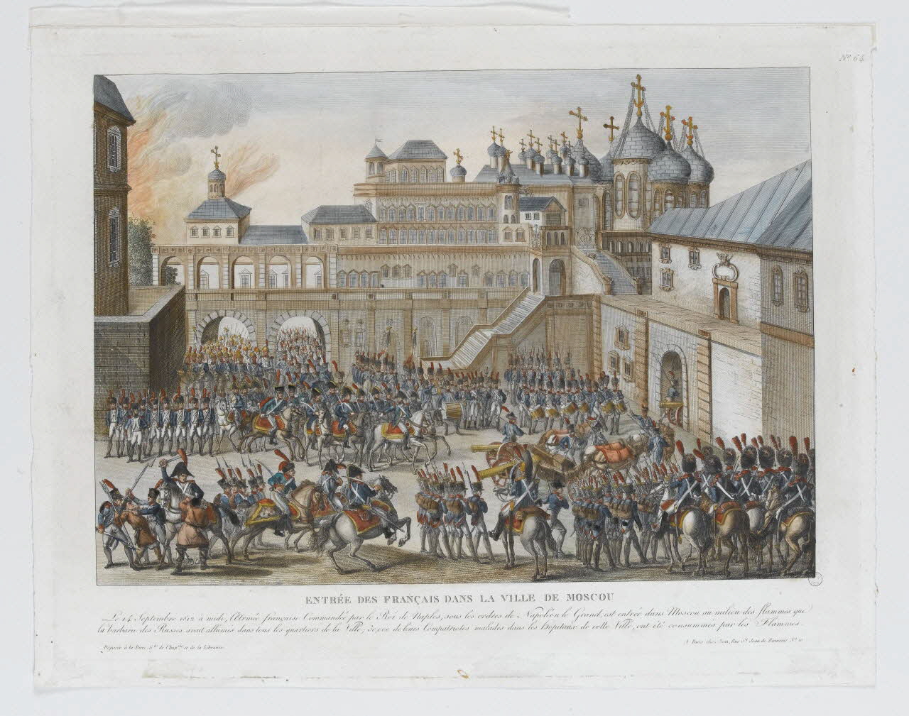 Jean imagerie ancienne ENTREE DES FRANÇAIS DANS LA VILLE DE MOSCOU Paris 1812-1820 1970.115.4 Photo RMN-Grand Palais (Mucem)
