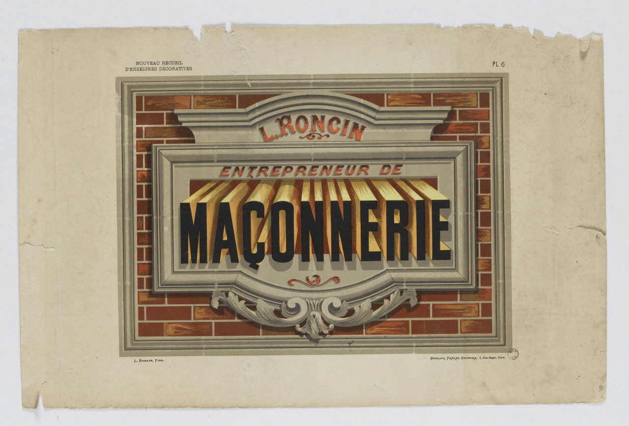 estampe ENTREPRENEUR DE  MACONNERIE 1970.23.30 Photo RMN-Grand Palais (Mucem)
