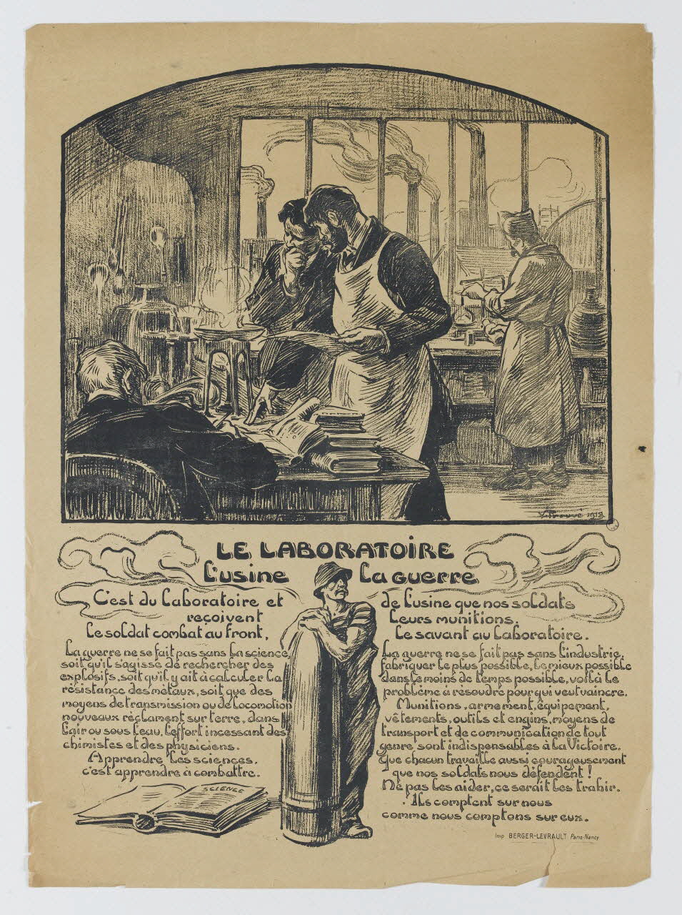 Prouvé Victor Emile ; Berger-Levrault estampe LE LABORATOIRE Paris 1918 1974.74.11 Photo RMN-Grand Palais (Mucem)