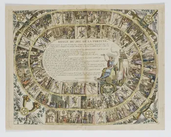 jeu de l'oie REGLE DU JEU DE LA FORTUNE. 1976.16.8 Photo RMN-Grand Palais (Mucem)