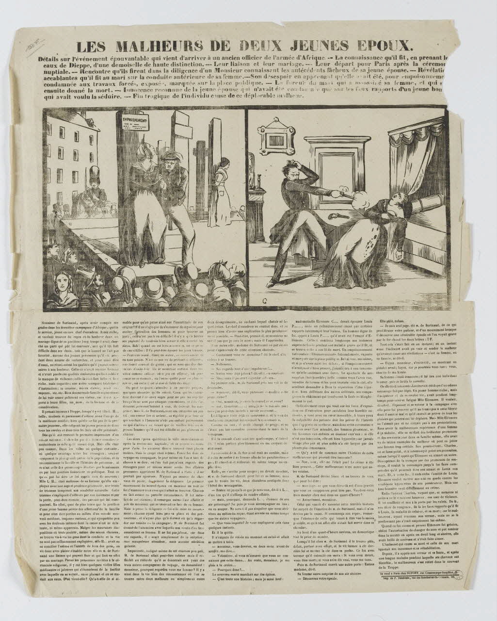 canard LES MALHEURS DE DEUX JEUNES EPOUX. 1976.63.10 Photo RMN-Grand Palais (Mucem)