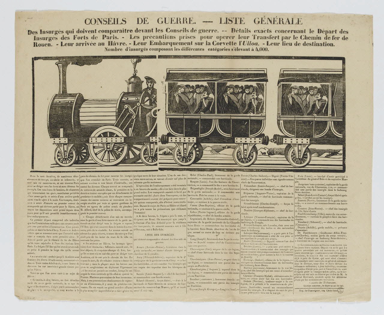 canard CONSEILS DE GUERRE. LISTE GENERALE 1976.63.5 Photo RMN-Grand Palais (Mucem)