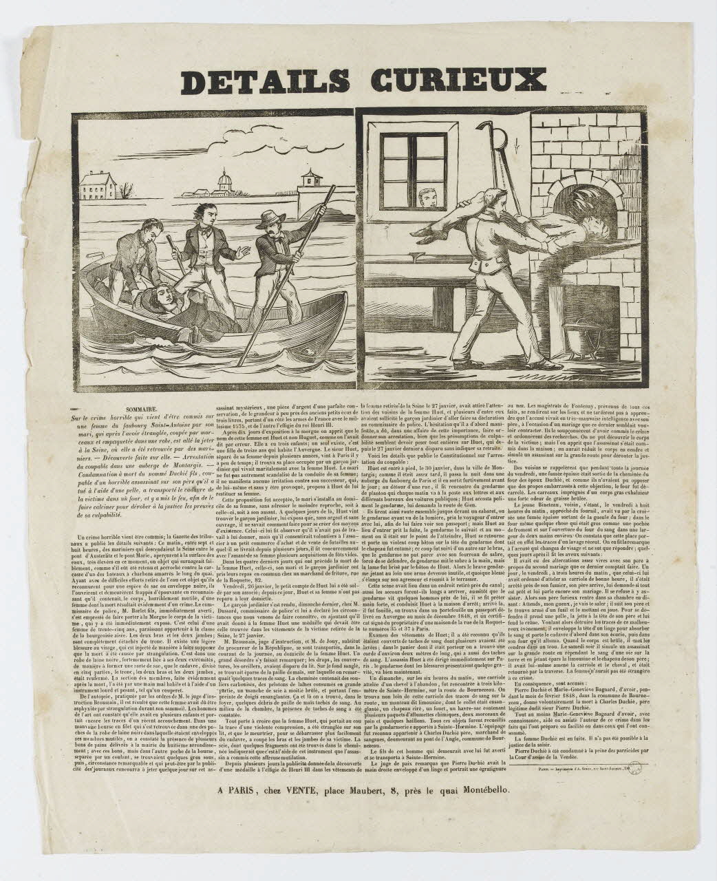 Sirou ; Vente canard DETAILS CURIEUX Paris 1840-1850 1976.63.6 Photo RMN-Grand Palais (Mucem)
