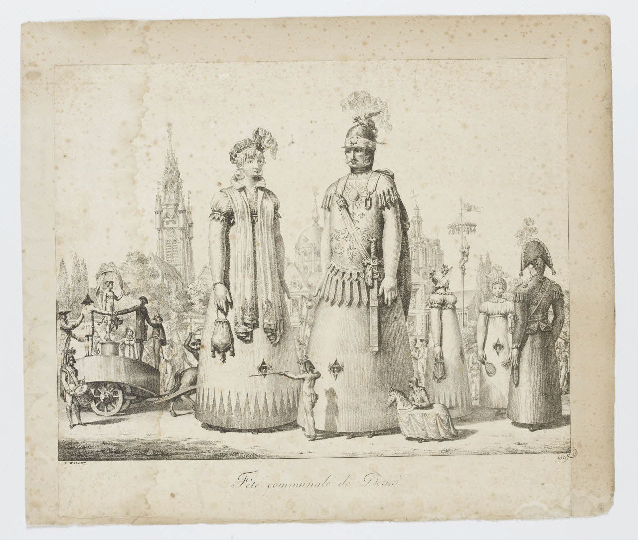 Wallet E. estampe Fête communale de Douai. Douai 1819 1976.64.3 Photo RMN-Grand Palais (Mucem)