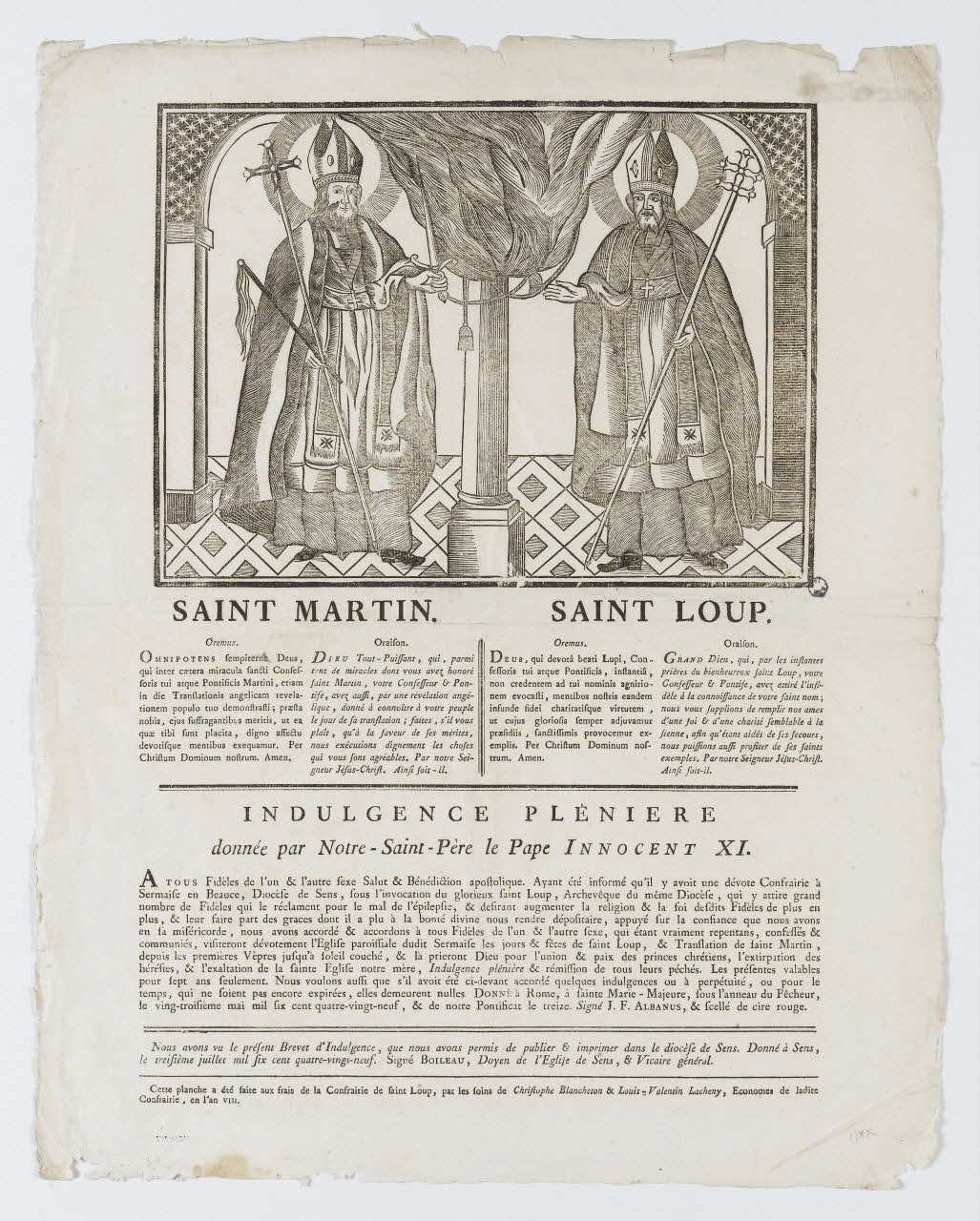 imagerie ancienne SAINT MARTIN,  SAINT LOUP. Sens 1800-1801 1977.80.57 Photo RMN-Grand Palais (Mucem)