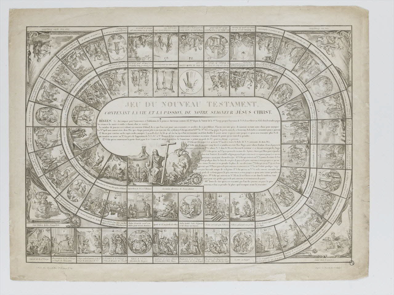 jeu de l'oie JEU DU NOUVEAU TESTAMENT. 1978.12.3 Photo RMN-Grand Palais (Mucem)