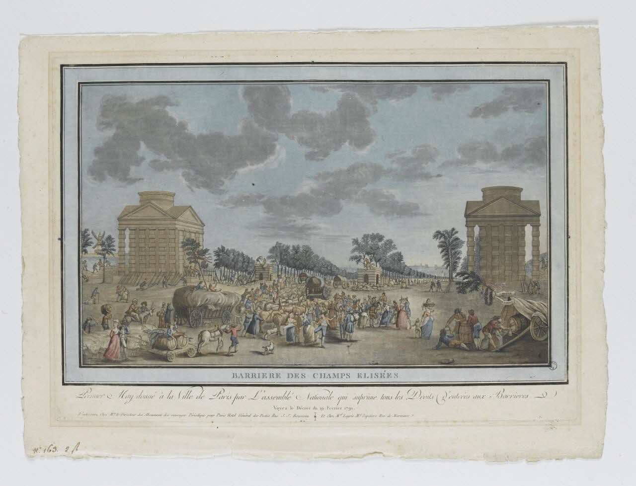 Layrie imagerie ancienne BARRIERE DES CHAMPS ELISÉES Paris 1791 1979.18.10 Photo RMN-Grand Palais (Mucem)