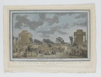 Layrie imagerie ancienne BARRIERE DES CHAMPS ELISÉES Paris 1791 1979.18.10  Photo RMN-Grand Palais (Mucem)