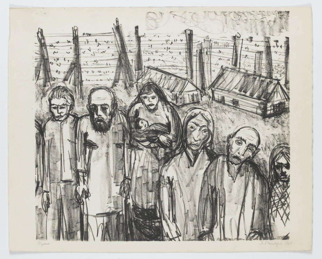 Sonia Steinsapir estampe Camp de Mérignac "Beaudésert" 1961 1980.82.12 Photo RMN-Grand Palais (Mucem)