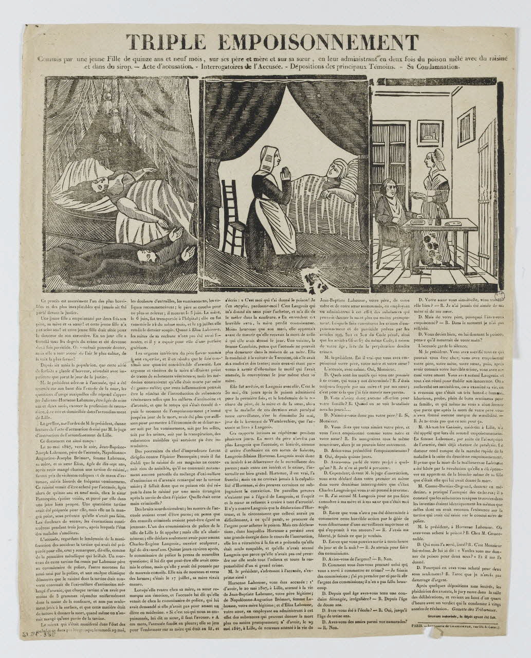Antoine Chassaignon canard TRIPLE EMPOISONNEMENT Paris 1847 1982.19.12 Photo RMN-Grand Palais (Mucem)