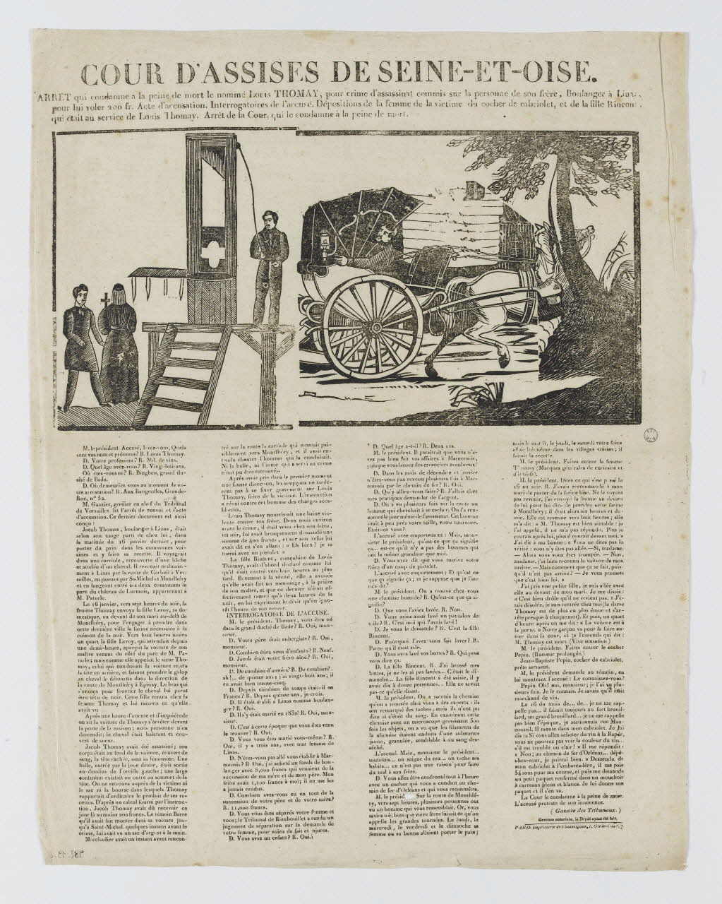 Antoine Chassaignon canard COUR D'ASSISES DE SEINE-ET-OISE. Paris 1840-1850 1982.19.2 Photo RMN-Grand Palais (Mucem)