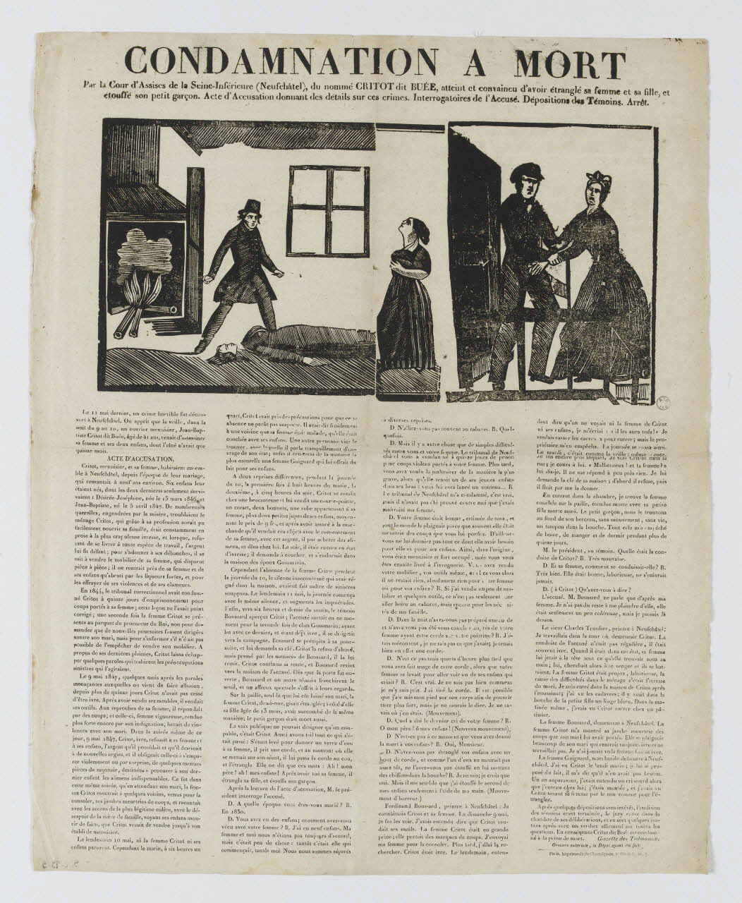Antoine Chassaignon canard CONDAMNATION A MORT Paris 1847 1982.19.3 Photo RMN-Grand Palais (Mucem)