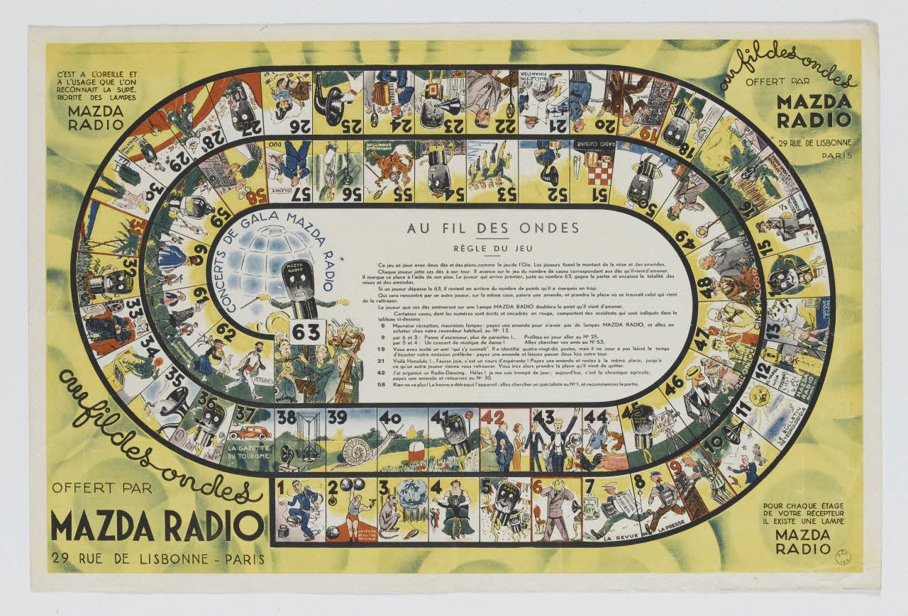 jeu de l'oie AU FIL DES ONDES 1985.51.598 Photo RMN-Grand Palais (Mucem)