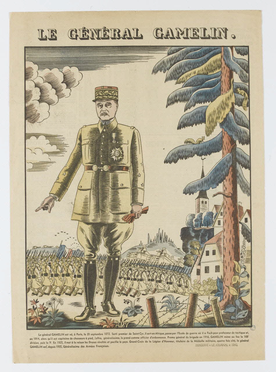 Lucien Boucher illustration de journal LE GENERAL GAMELIN. Paris 1940 1985.51.791 Photo RMN-Grand Palais (Mucem)