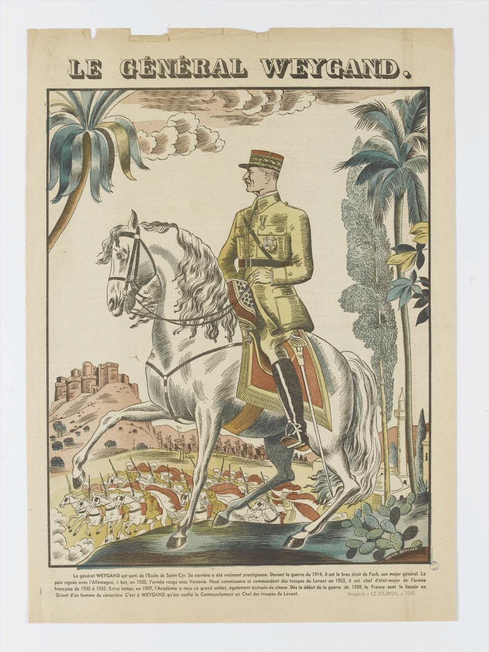 Lucien Boucher illustration de journal LE GENERAL WEYGAND. Paris 1940 1985.51.794.1 Photo RMN-Grand Palais (Mucem)