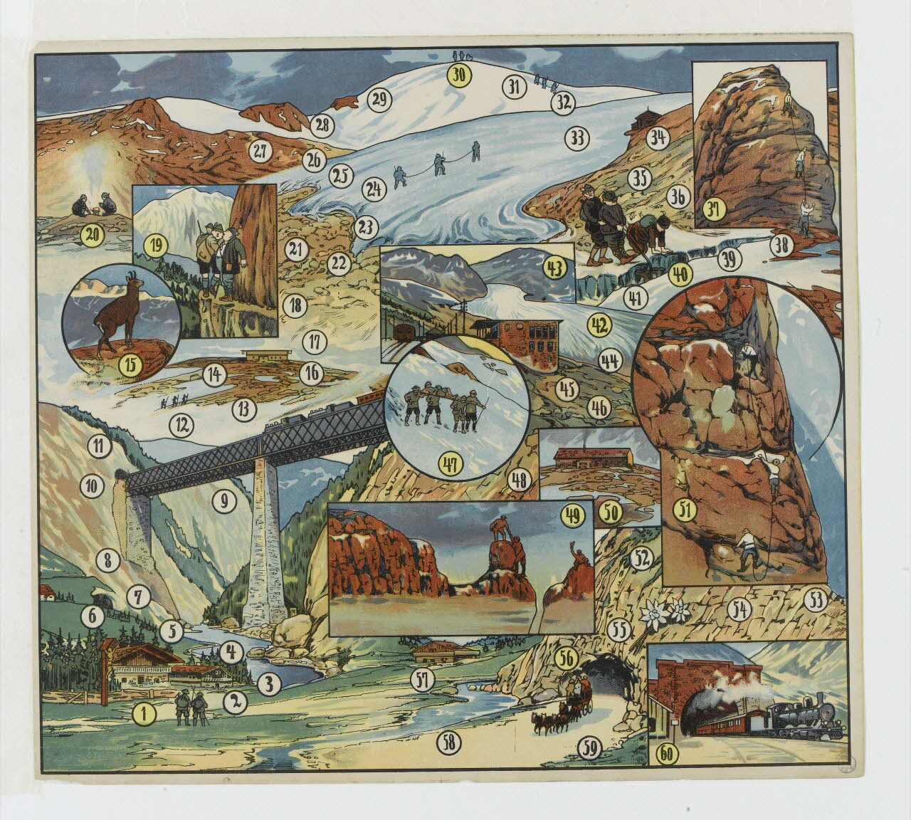 jeu de société Jeu de la montagne 1990.39.29.1 Photo RMN-Grand Palais (Mucem)