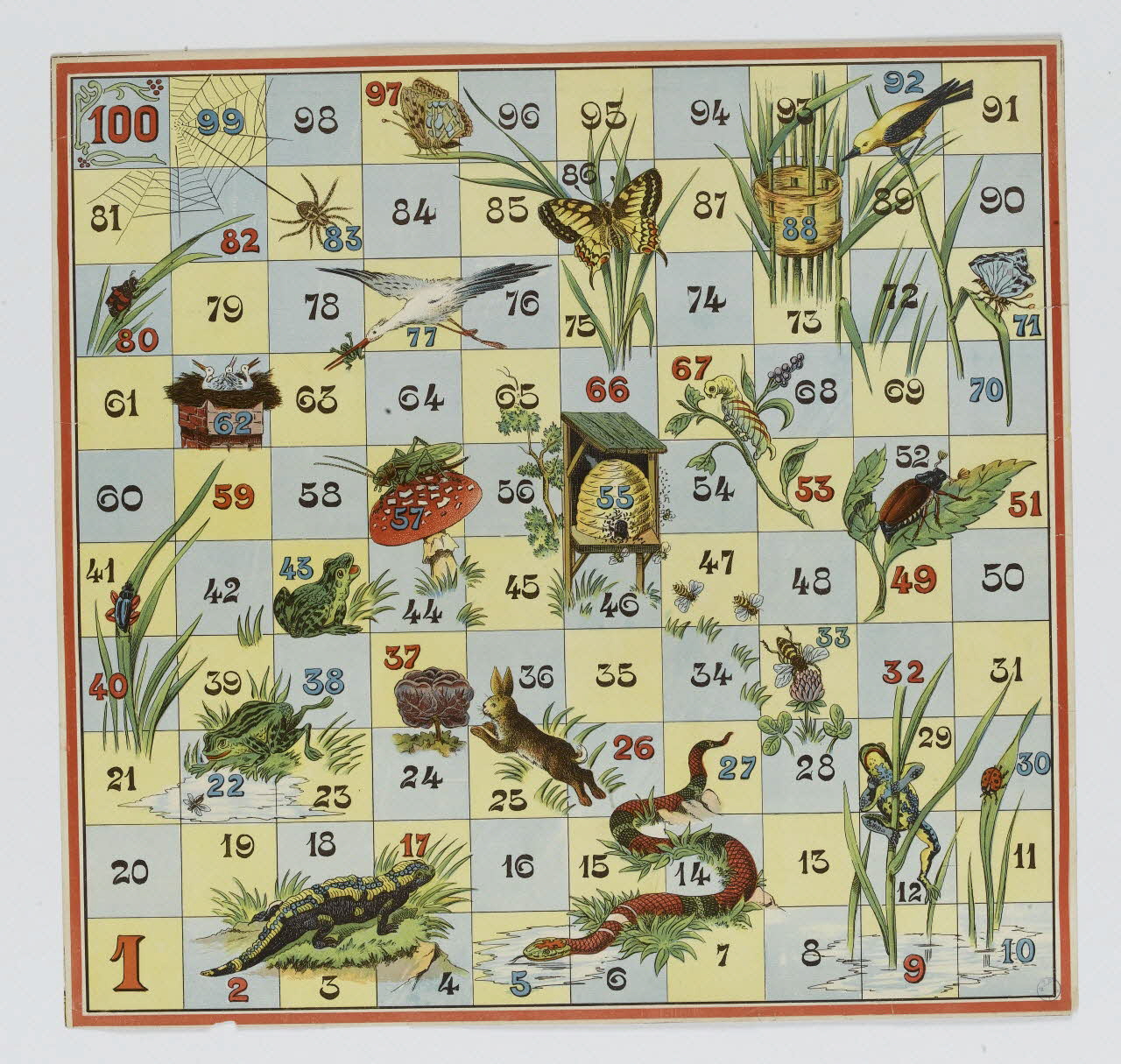 jeu de parcours Animaux des marais 1991.16.12 Photo RMN-Grand Palais (Mucem)