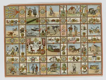 jeu de parcours Jeu des mésaventures 1991.16.17  Photo RMN-Grand Palais (Mucem)