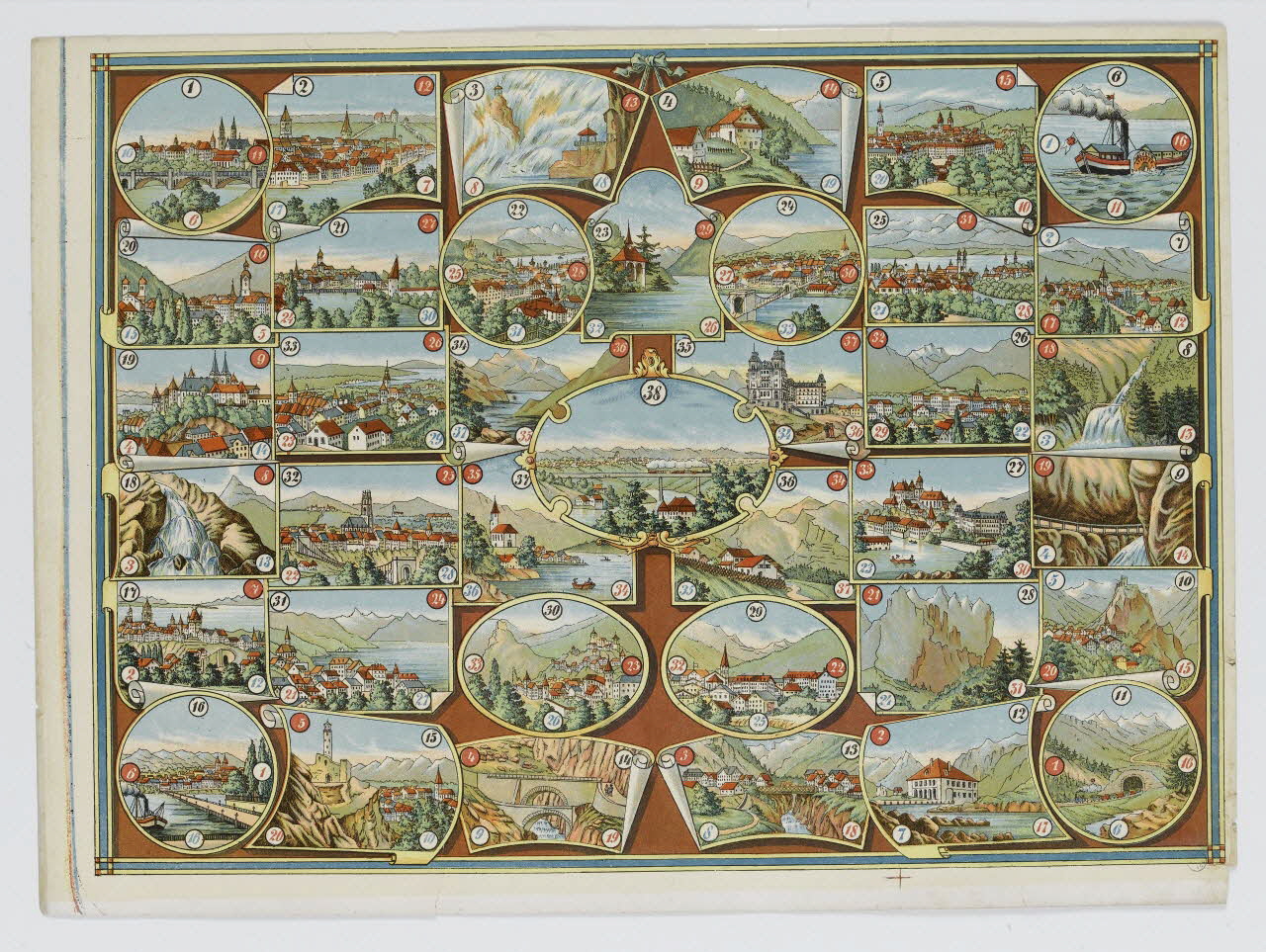 jeu de parcours Un voyage en Suisse 1991.16.21 Photo RMN-Grand Palais (Mucem)