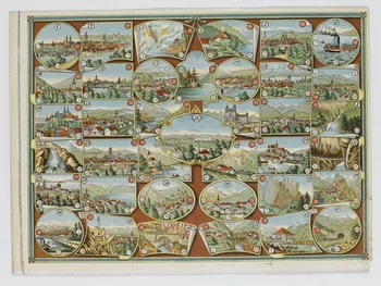 jeu de parcours Un voyage en Suisse 1991.16.21  Photo RMN-Grand Palais (Mucem)