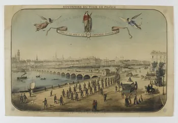 estampe SOUVENIRS DU TOUR DE FRANCE  VUE DE BORDEAUX 1961.66.63 Photo RMN-Grand Palais (Mucem)