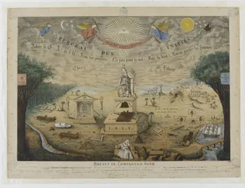 Lithographie Barousse estampe BREVET DE COMPAGNON INITIE. Paris 1882-1892 1961.66.65 Photo RMN-Grand Palais (Mucem)