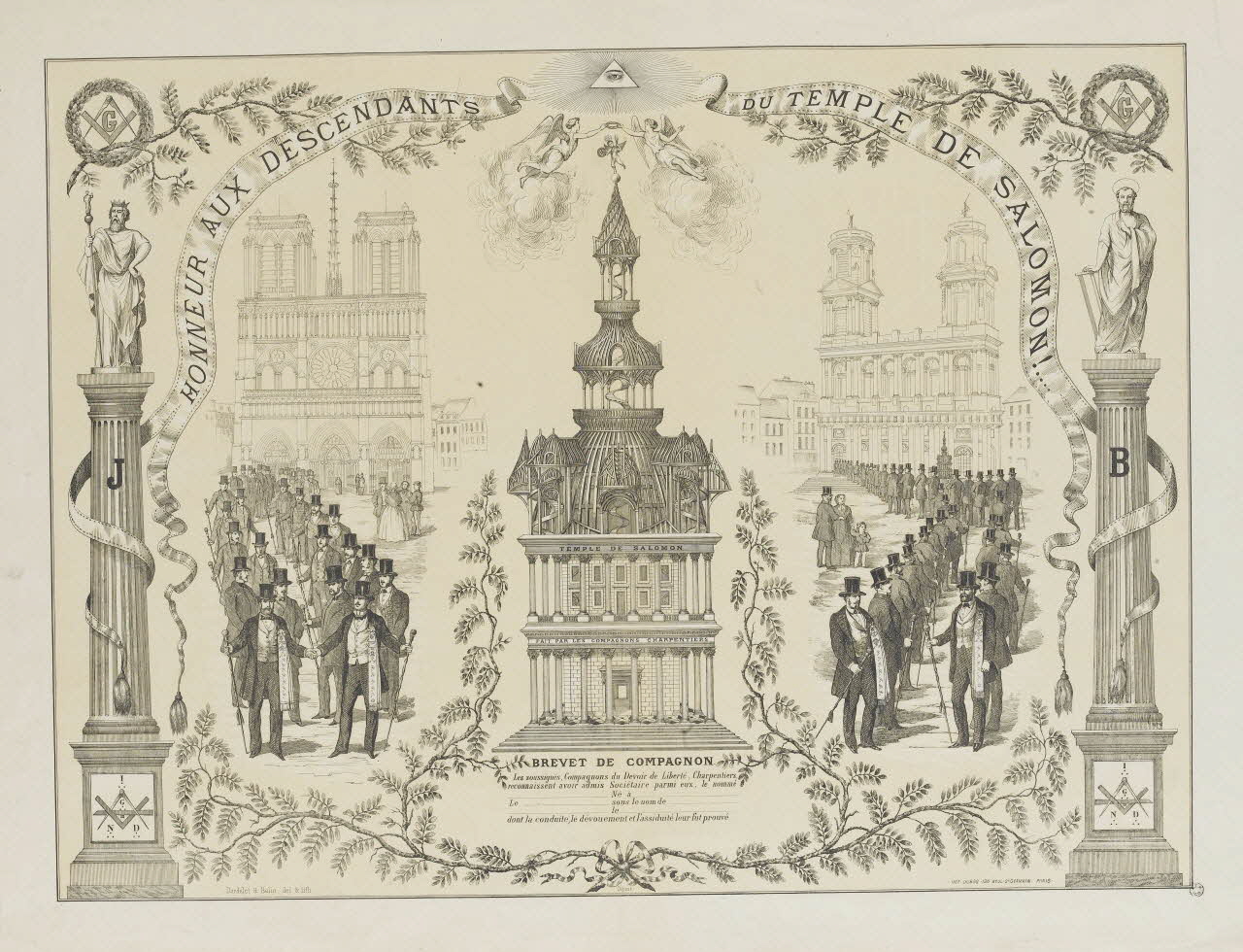 estampe HONNEUR AUX DESCENDANTS  DU TEMPLE DE SALOMON !... 1961.66.74 Photo RMN-Grand Palais (Mucem)