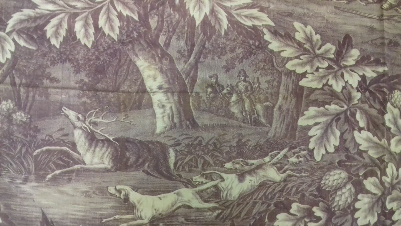 pièce de tissu Toile illustrée, scène de chasse 1967.119.451 Photo