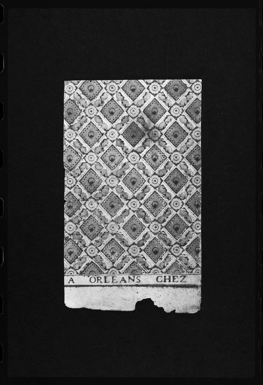 photographie Papier provenant d'une dominoterie, daté de 1785. Bois couleur. Maison Perdoux à Orléans Ph.1986.2.206 Photo
