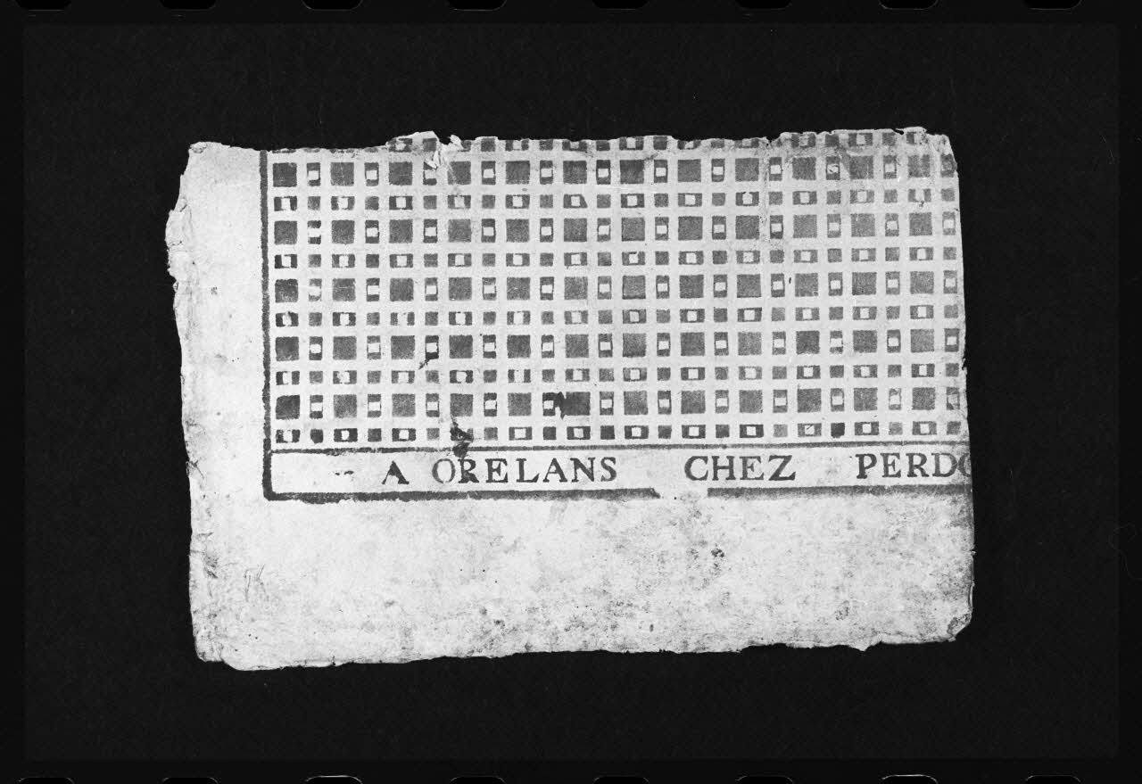 photographie Papier provenant d'une dominoterie, daté de 1785. Bois couleur. Maison Perdoux à Orléans Ph.1986.2.220 Photo