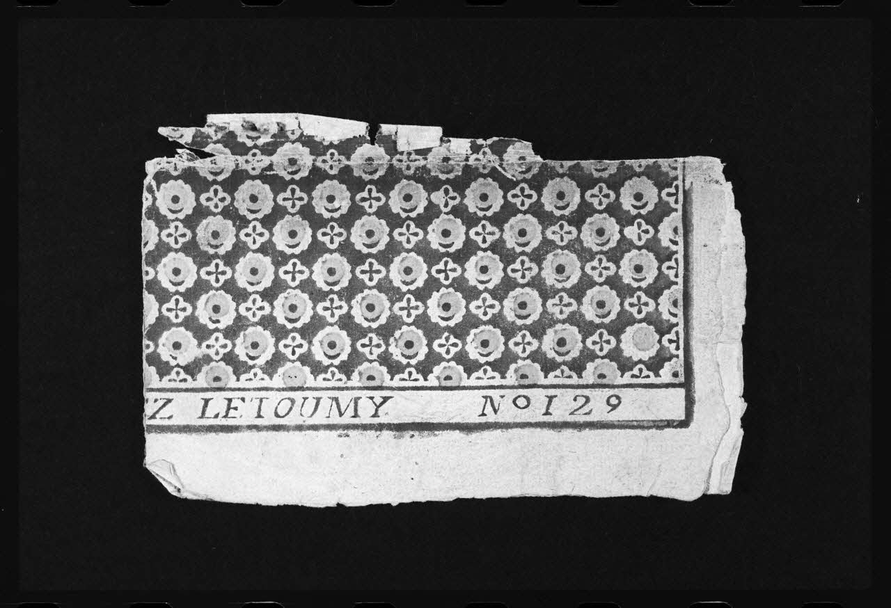 photographie Papier provenant d'une dominoterie, daté de 1785. Bois couleur. Maison Letourmy à Orléans Ph.1986.2.225 Photo