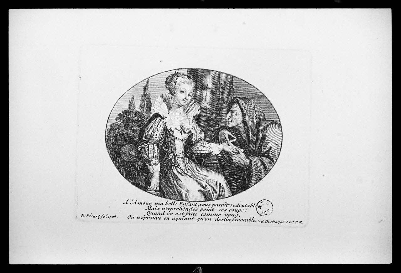 photographie "L'amour, ma belle enfant".Estampe accompagnée d'un texte. Cuivre noir et blanc Ph.1986.2.3 Photo