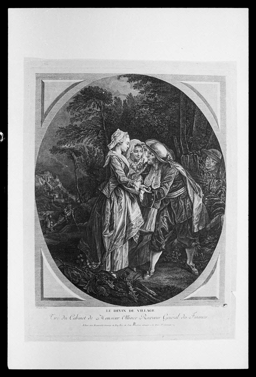 photographie "Le devin du village". Estampe. Cuivre noir et blanc. Maison Beauvarlet à Paris Ph.1986.2.31 Photo