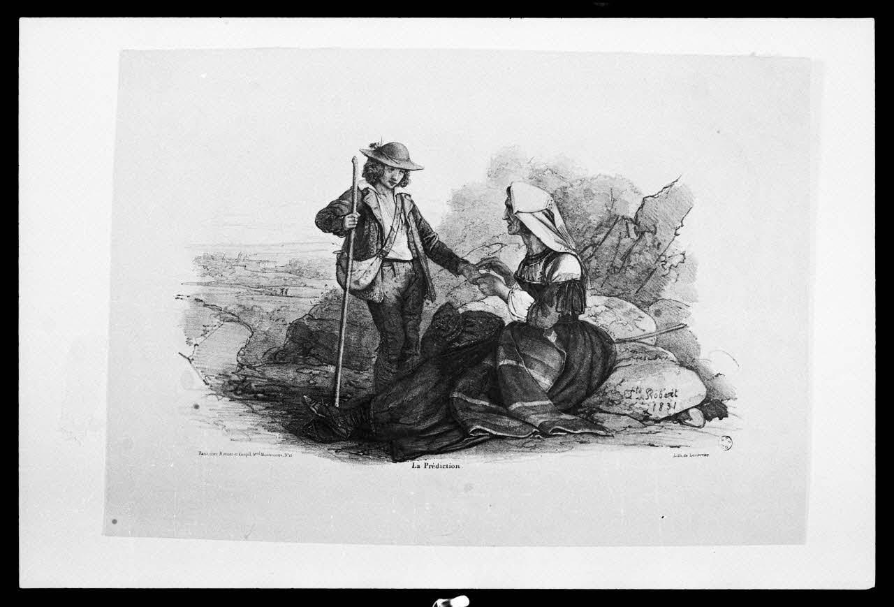 photographie "La prédiction". Estampe. Lithographie couleur. Maison Rittmer et Goupil à Paris Ph.1986.2.5 Photo