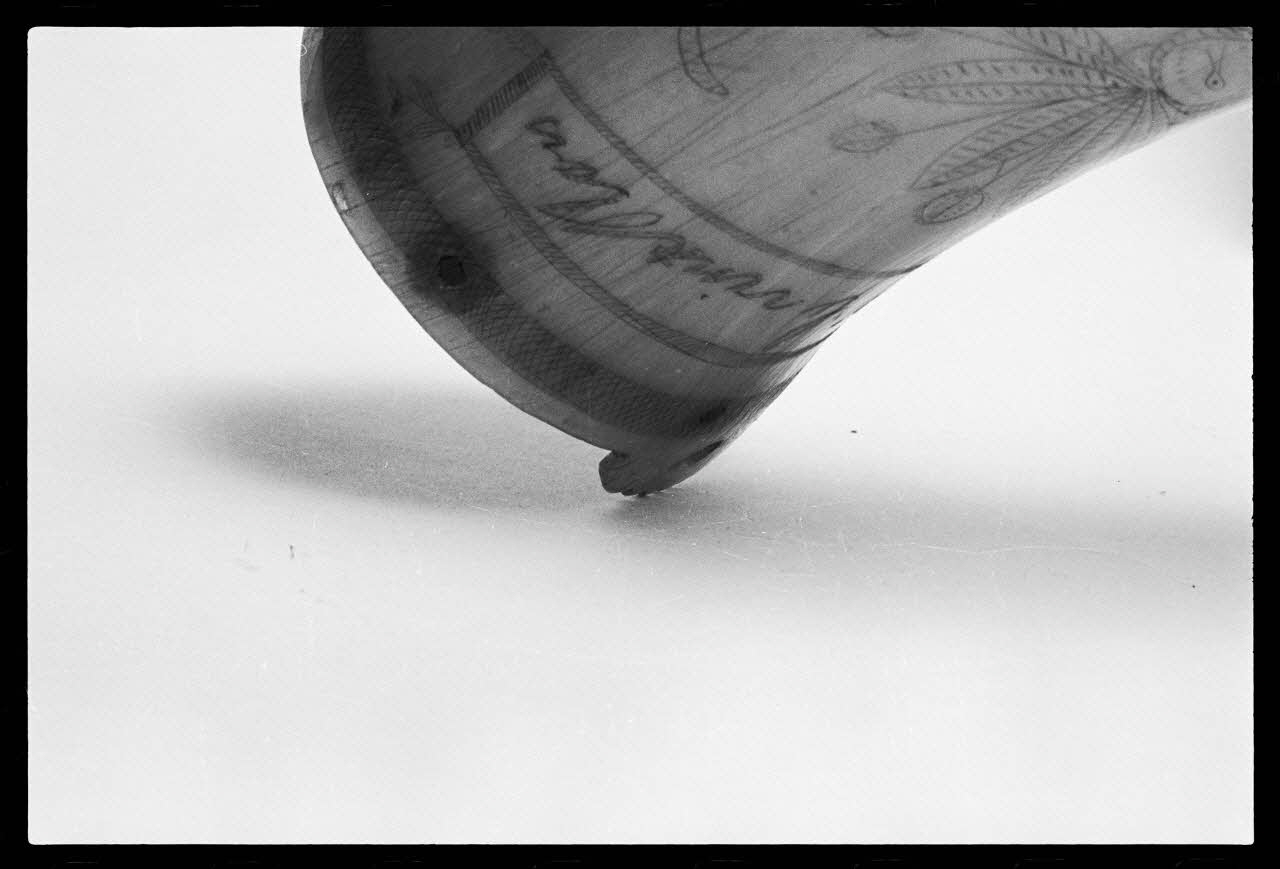 photographie MuCEM (Paris). Galerie culturelle. Section "arts visuels". Espace "arts appliqués". Vitrine "corne". Corne. 1854 Ph.1986.6.167 Photo