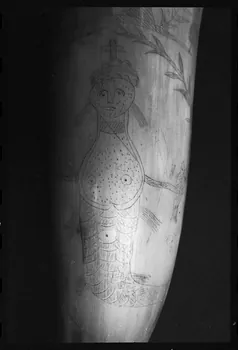 photographie MuCEM (Paris). Galerie culturelle. Section "arts visuels". Espace "arts appliqués". Vitrine "corne". Corne. 1854 Ph.1986.6.171  Photo